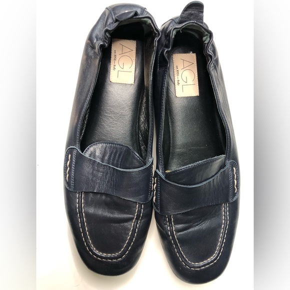 AGL Attilio Giusti Leombruni Size 40 Navy Loafers Shoes - Picture 6 of 6